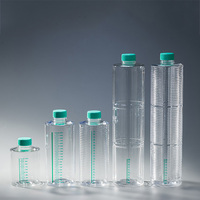 Flacon à rouleaux de laboratoire de 1000ml 2000ml 3000ml et 5000ml avec bouchon d'étanchéité et de filtre Surface non traitée ou traitée TC