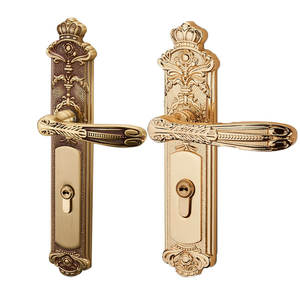 लक्जरी गोल्डन यूरोपीयन शैली विला प्रवेश द्वार लॉक रेट्रो शैली प्राचीन तांबा नक्काशी सभी तांबे के इंटीरियर लॉक - Product Image 1