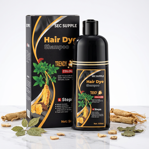 Tinte para el Cabello Negro al por Mayor, Crema de Oscurecimiento Rápido en 15 Minutos, Permanente, <span class=keywords><strong>a</strong></span> Base de Hierbas, Bajo en Amoníaco, para Uso Doméstico, 500 ml - Product Image 1