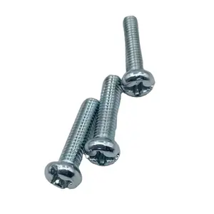 Manufacture 11 Slot Pan Head Iron Plated Screw ISO Standard Iron Plated With Blue And White Zinc