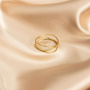 Anillo de acero inoxidable para hombre y mujer, joyería de tres capas, envolvente, apilable, Simple, ilimitado, envío rápido - Product Image 5