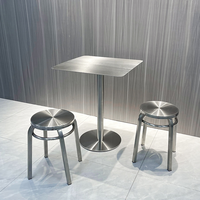 Table basse extensible en acier inoxydable moderne, résistante à l'usure, couleur argent, pour la salle à manger à domicile