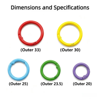 Anneaux à ressort en métal colorés de 24 mm, fermoirs ronds en alliage de zinc, mousquetons pour porte-clés, crochets de bonne qualité