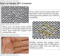 Kit de fabrication de bijoux DIY : Outils de torsion de fil, Gabarit de pliage de fil en aluminium avec 30 chevilles réglables, Gabarit de fil de luxe