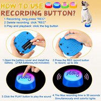 Nouveau design, bouton de communication lumineux et écologique en plastique pour animaux de compagnie, jouet d'apprentissage vocal pour chien, boîte sonore à presser