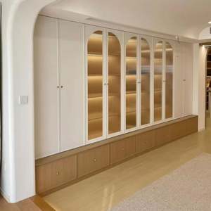 Wooden Light Luxury <b>Storage</b> Cabinet High Capacity Living Room Large Wooden Cabinet Furniture <b>with</b> Door and <b>Drawer</b> - Product Image 1