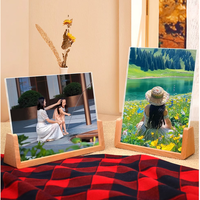 Porte-menu de table personnalisé Porte-carte photo en bois Porte-affiche en acrylique Multifonction Base en bois
