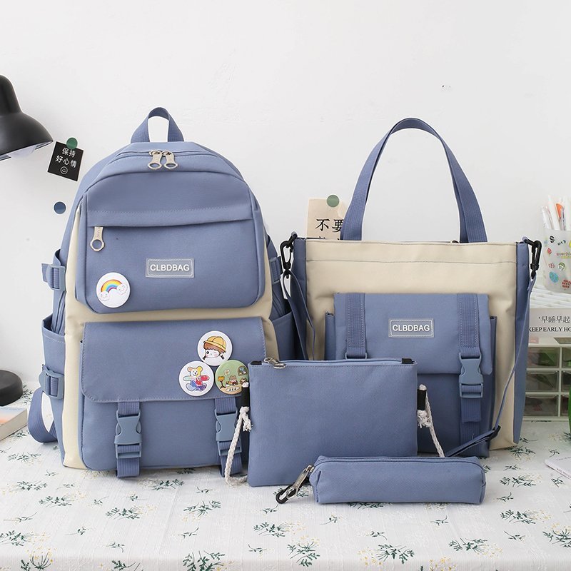 Stylish Canvas Laptop Backpack For Women Girls Pcs Set