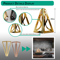 Pieds de meubles en fer robustes de 6 pouces pour canapé, armoire, table à manger/cuisine - Design moderne, ensemble de remplacement de 4 pièces