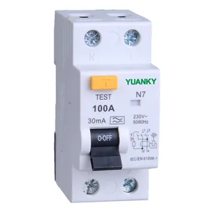 YUANKY RCCB circuit breaker 63A 2P 4P 240V 415V 50/60HZ system residual current circuit breaker