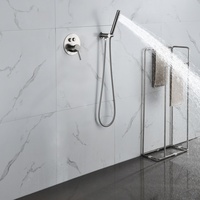 Système de douche de salle de bain moderne de luxe en laiton, avec mitigeur carré encastré et fonction pluie, de qualité usine