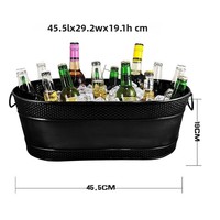 Seau à glace ovale en métal galvanisé, style rétro, luxe léger, vintage, avec poignées latérales, pour les réunions de famille, le salon ou le bar