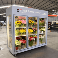 Vitrine commerciale de fleurs réfrigérées avec contrôle de l'humidité et de la lumière à température unique