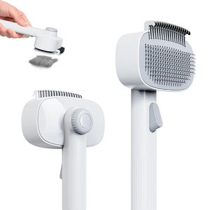 Spazzola per toelettatura 2 in 1 per cani e gatti con pulsante di rilascio, pettine districante e rimuovi-pelo per animali a pelo lungo e corto - Product Image 1