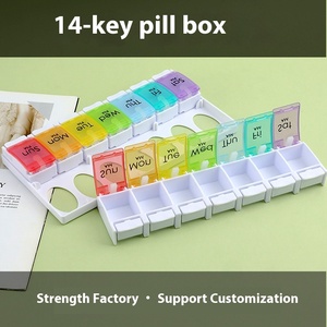 Wholesale Double-Row 14-Cell Press-Type Medicine Box 7-Cell Portable Sub-Packaging Combination Compartment <b>Opening</b> PP Material - Product Image 5