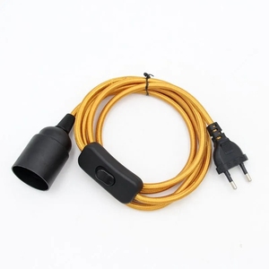 <span class=keywords><strong>Cable</strong></span> <span class=keywords><strong>Textil</strong></span> de 2 Metros <span class=keywords><strong>con</strong></span> <span class=keywords><strong>Enchufe</strong></span> Europeo de 220V, Portalámparas E27, <span class=keywords><strong>Cable</strong></span> de Alimentación <span class=keywords><strong>con</strong></span> <span class=keywords><strong>Interruptor</strong></span> de Encendido/Apagado para Kits de Iluminación Colgante - Product Image 6