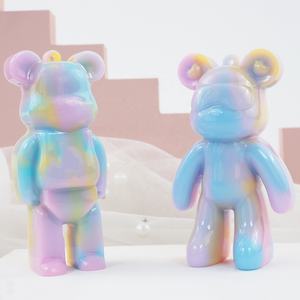 DM891 قالب سيليكون ثلاثي الأبعاد من الإيبوكسي ريزن بتصميم دب كرتوني، يستخدم لصنع تعليقة مفاتيح أو قلادة مجوهرات على شكل رائد فضاء، مزود بثقب - Product Image 3