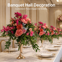 Centre de table en fleurs artificielles effet soie pour mariage, Saint-Valentin, remise de diplôme, décorations de fêtes - Utilisation intérieure, haute qualité