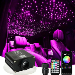 600pcs 0.75mm Fiber, 3 m RGBW Car Roof Starlight Twinkle Fiber Optic Kits with RF <strong>Remote</strong> and <strong>Cellphone</strong> APP - Product Image 6