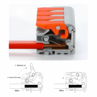 Bloc de bornes à ressort compact LT-2604-2 à 2 positions, pas de 5,0 mm, entrée de fil horizontale pour les configurations de cartes de contrôle compactes