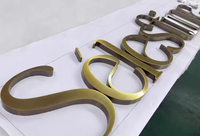 Letrero de Pared con Logotipo Empresarial 3D Personalizado en Metal, Letras de Acero Inoxidable Dorado y PVC, IP65 Impermeable, Decoración Publicitaria para Centros Comerciales