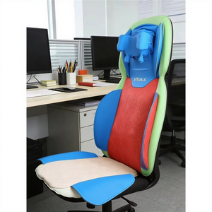 Cojín de Asiento de Coche Estilo Racing, Costuras Rojas, Aspecto de Cuero Transpirable, <span class=keywords><strong>Almohadilla</strong></span> Vibratoria de 12V Plug and Play - Product Image 1