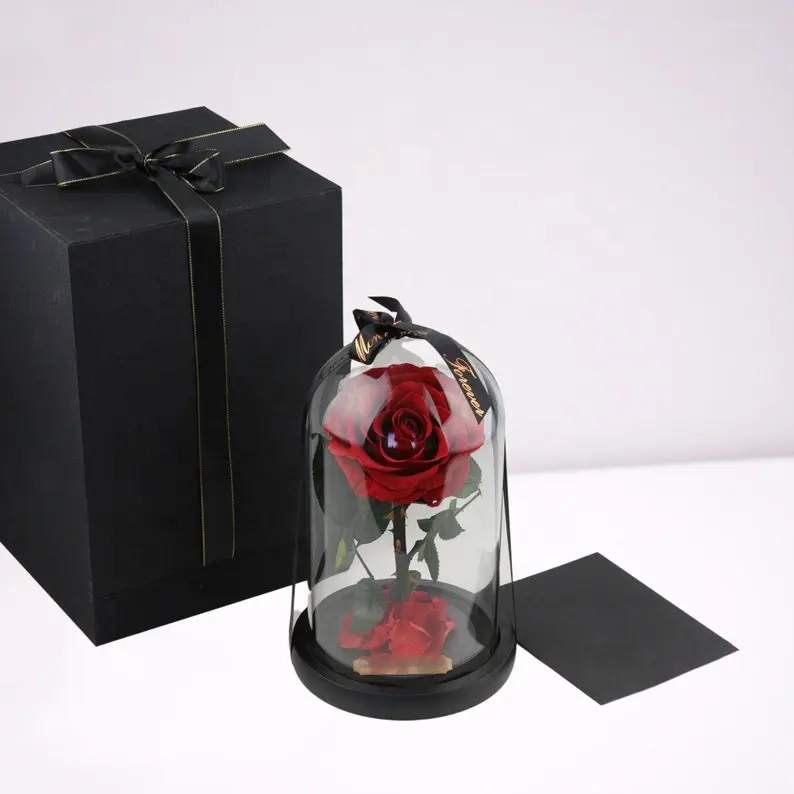 2022 Factory Wholesale Valentine's Mother's Day Gift Preserved Flowers Preserved Rose In Glass