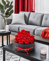 Boîte en forme de cœur avec 16 roses éternelles - Vraies roses non parfumées - Cadeau pour anniversaire, fête des mères, pour femme