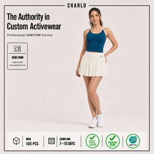 Jupe-short plissée ivoire taille haute pour femme, mini-jupe sportive respirante en Spandex et Polyester, vêtement de sport à taille élastique - Product Image 2