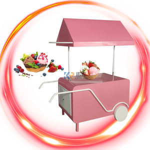 Congélateur de présentation de glaces et de sucettes glacées en fibre de verre électrique de grande taille 2025, chariot de restauration rapide mobile à 4 roues - Product Image 5