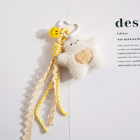 Nouveau Pendentif en Peluche Étoile Ours Mignon avec Franges, Breloque de Sac Dessin Animé, Cadeau pour Couples et Meilleurs Amis, Vente en Gros