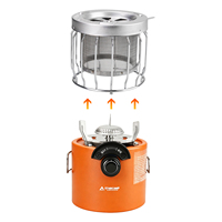 Chauffage et cuisinière au propane portable STARCAMP 2-en-1 pour le camping, la randonnée, le pique-nique - Conception pliable en acier inoxydable