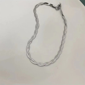18K PVD Gold Stainless Steel Twisted Blade Chain <b>Choker</b> Necklace & Bracelet Set | Waterproof, Hypoallergenic & Non Fading - Product Image 6