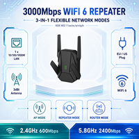 Extensor WiFi de Doble Banda 3000Mbps, Repetidor Inalámbrico, Amplificador de Señal, Potenciador de Red para Casas Grandes, Apartamentos, Oficinas y Hoteles