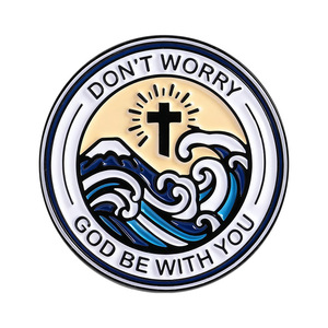 Pin esmaltado de la Cruz de Jesús con mensaje religioso: No te preocupes, <span class=keywords><strong>Dios</strong></span> te oye, confía, <span class=keywords><strong>gracias</strong></span> a <span class=keywords><strong>Dios</strong></span>. Joyería, regalo. - Product Image 2