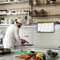 Sistema de Visualización para Cocina, Pantalla LED Digital de 24 Pulgadas con Android 13, Resolución 1920x1080, Animación para Restaurantes y Tiendas Minoristas
