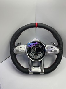 Volant en fibre de carbone pour <span class=keywords><strong>Mercedes</strong></span>-Benz Classe C, E, S, G, V, C63, A45, E43, GLC, GLE, <span class=keywords><strong>CLA</strong></span>, W205, W223, W213, W206, W211, W207, W222, W219, <span class=keywords><strong>AMG</strong></span> GT - Product Image 2
