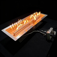 Brûleur à gaz encastrable en acier inoxydable de 75 cm pour foyer extérieur et cheminée.
