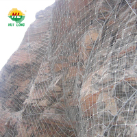 Barrière passive de protection des pentes haute résistance contre les chutes de pierres, filet en treillis métallique tissé en acier inoxydable avec soudure