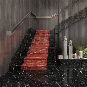 Anti Slip Wear Resistant Red Nepal Price Floor Tile Ceramic for Stairs Porcelain Digital Painting Stair Tiles