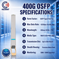 Módulo Óptico Kexint 400G OSFP, Transceptor de 425 Gbps 400 GbE, MMF 850nm 1310nm, Módulo de Fibra Óptica MPO-12 APC para Centro de Datos