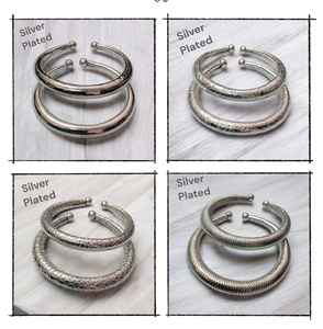 Conjunto de 4 brazaletes bohemios de latón africano, brazalete de joyería de latón estilo boho de forma única. - Product Image 2