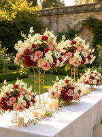 Boule de fleurs en soie rouge et rose LUYI, nouveau design, décoration de mariage, 60 cm, centre de table, magnifique boule de fleurs