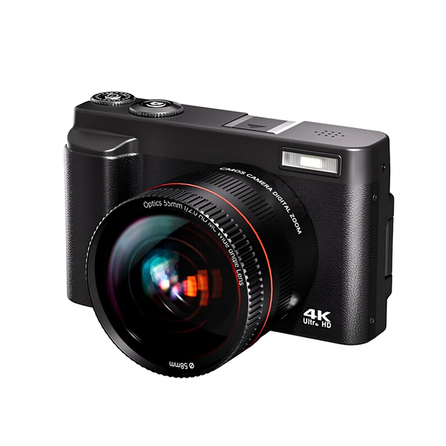 4K Digital Camera for Photography 48MP 180° Flip Screen Autofocus Vlogging 16X Zoom Compact Point and Shoot Camera for YouTube