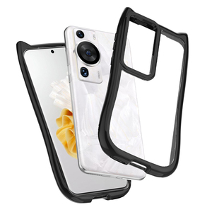 Custodia per telefono antiurto con orecchie di gatto 3D in acrilico trasparente e telaio in TPU colorato, prezzo di fabbrica, per Huawei P90 Pura P80 P70 P60 Pro Art - Product Image 2