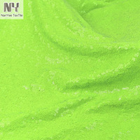 Tissu Nanyee Textile fantaisie, mini-sequins extensibles de 3 mm, sequins brillants vert herbe, tissus élastiques