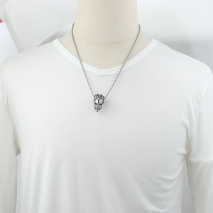 Collar de Acero Inoxidable con Colgante de Calavera y Esqueleto yunnique, Cadena de 60 cm, Cadena de Suéter Unisex de Moda, Regalo - Product Image 4