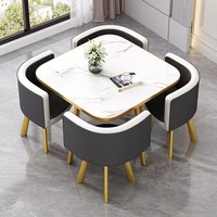 Table de négociation moderne et décontractée, petite table créative avec chaises, combinaison pour bureau, réception, salle à manger, mobilier de maison