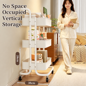 Rolling Multi Tier <b>Storage</b> Cart <b>With</b> Wheels Portable Space Saver Organizer <b>Trolley</b> For Kitchen Bathroom Toy Book Snack - Product Image 1