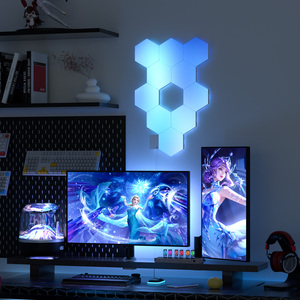 Banqcn Modern 5V USB Smart Home Gaming Room Decoración APP Control RGB PC Sync LED Wall Hexagon Gaming Night Lights - Product Image 3